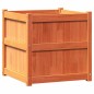 vidaXL Jardinera exterior madera maciza pino marrón cera 60x60x60 cm