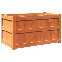 vidaXL Jardinera exterior madera maciza pino marrón cera 90x50x50 cm