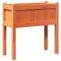 vidaXL Jardinera con patas madera maciza pino marrón cera 70x31x70 cm vidaXL Jardinera con patas madera maciza pino marrón cera 70x31x70 cm