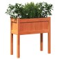 vidaXL Jardinera con patas madera maciza pino marrón cera 70x31x70 cm vidaXL Jardinera con patas madera maciza pino marrón cera 70x31x70 cm