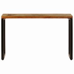 vidaXL Mesa consola madera maciza reciclada y acero 120x35x76 cm