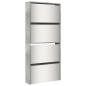 vidaXL Mueble zapatero con espejo 4 niveles gris hormigón 63x17x134 cm vidaXL Mueble zapatero con espejo 4 niveles gris hormigón 63x17x134 cm