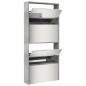 vidaXL Mueble zapatero con espejo 4 niveles gris hormigón 63x17x134 cm vidaXL Mueble zapatero con espejo 4 niveles gris hormigón 63x17x134 cm
