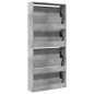 vidaXL Mueble zapatero con espejo 4 niveles gris hormigón 63x17x134 cm vidaXL Mueble zapatero con espejo 4 niveles gris hormigón 63x17x134 cm