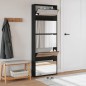 vidaXL Mueble zapatero con espejo 5 niveles negro 63x17x169,5 cm vidaXL Mueble zapatero con espejo 5 niveles negro 63x17x169,5 cm