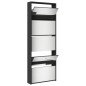 vidaXL Mueble zapatero con espejo 5 niveles negro 63x17x169,5 cm vidaXL Mueble zapatero con espejo 5 niveles negro 63x17x169,5 cm