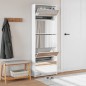 vidaXL Mueble zapatero y espejo 5 niveles blanco brillo 63x17x169,5 cm vidaXL Mueble zapatero y espejo 5 niveles blanco brillo 63x17x169,5 cm