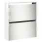vidaXL Mueble zapatero y espejo 5 niveles blanco brillo 63x17x169,5 cm vidaXL Mueble zapatero y espejo 5 niveles blanco brillo 63x17x169,5 cm