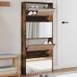 vidaXL Mueble zapatero con espejo 4 niveles roble ahumado 63x17x134 cm vidaXL Mueble zapatero con espejo 4 niveles roble ahumado 63x17x134 cm