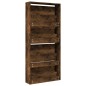 vidaXL Mueble zapatero con espejo 4 niveles roble ahumado 63x17x134 cm vidaXL Mueble zapatero con espejo 4 niveles roble ahumado 63x17x134 cm