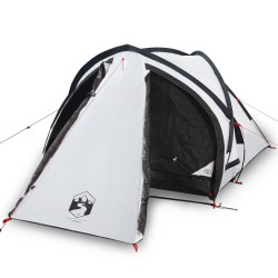 vidaXL Tienda de campaña 2 personas tafetán 185T blanco 320x140x120 cm