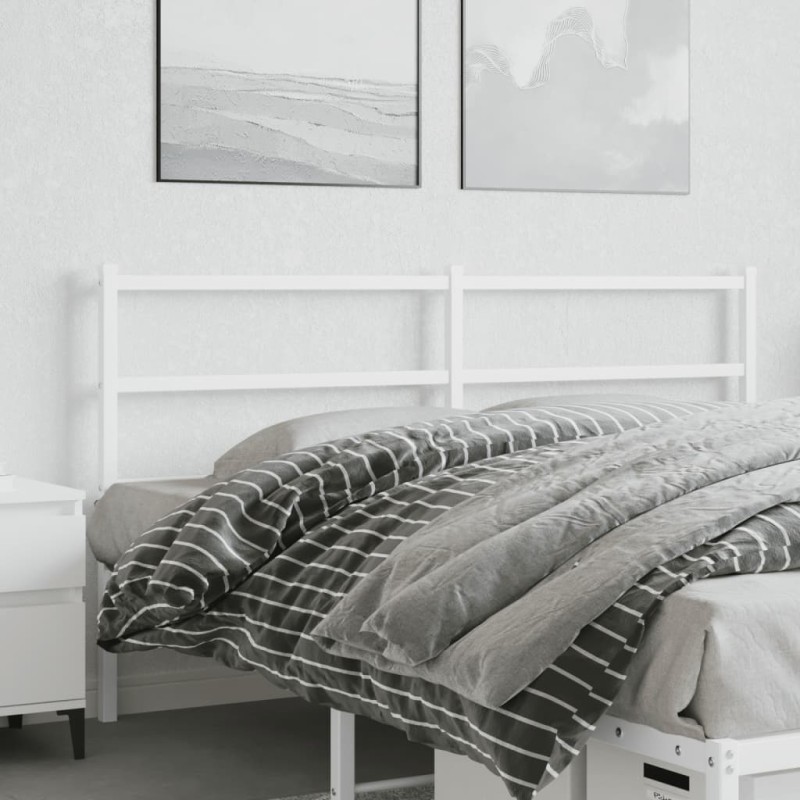 vidaXL Cabecero de metal blanco 160 cm vidaXL Cabecero de metal blanco 160 cm