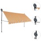 vidaXL Toldo retráctil manual con LED amarillo y azul 400 cm vidaXL Toldo retráctil manual con LED amarillo y azul 400 cm