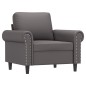 vidaXL Sillón cuero sintético gris 60 cm vidaXL Sillón cuero sintético gris 60 cm