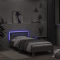 vidaXL Estructura de cama cabecero luces LED gris Sonoma 100x200 cm vidaXL Estructura de cama cabecero luces LED gris Sonoma 100x200 cm