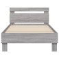 vidaXL Estructura de cama cabecero luces LED gris Sonoma 100x200 cm vidaXL Estructura de cama cabecero luces LED gris Sonoma 100x200 cm