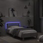 vidaXL Estructura de cama cabecero luces LED gris hormigón 100x200 cm vidaXL Estructura de cama cabecero luces LED gris hormigón 100x200 cm