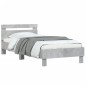 vidaXL Estructura de cama cabecero luces LED gris hormigón 100x200 cm vidaXL Estructura de cama cabecero luces LED gris hormigón 100x200 cm