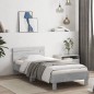 vidaXL Estructura de cama cabecero luces LED gris hormigón 75x190 cm vidaXL Estructura de cama cabecero luces LED gris hormigón 75x190 cm
