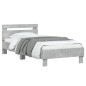vidaXL Estructura de cama cabecero luces LED gris hormigón 75x190 cm vidaXL Estructura de cama cabecero luces LED gris hormigón 75x190 cm