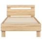 vidaXL Estructura de cama cabecero luces LED roble Sonoma 90x190 cm vidaXL Estructura de cama cabecero luces LED roble Sonoma 90x190 cm