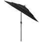 vidaXL Sombrilla de 3 niveles con poste de aluminio negra 2,5 m vidaXL Sombrilla de 3 niveles con poste de aluminio negra 2,5 m