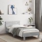 vidaXL Estructura de cama cabecero luces LED gris hormigón 90x200 cm vidaXL Estructura de cama cabecero luces LED gris hormigón 90x200 cm