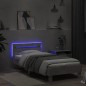 vidaXL Estructura de cama cabecero luces LED gris hormigón 90x200 cm vidaXL Estructura de cama cabecero luces LED gris hormigón 90x200 cm