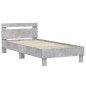 vidaXL Estructura de cama cabecero luces LED gris hormigón 90x200 cm vidaXL Estructura de cama cabecero luces LED gris hormigón 90x200 cm