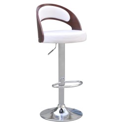 vidaXL Taburetes de cocina 2 uds madera curvada cuero artificial
