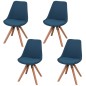 vidaXL Sillas de comedor 4 unidades tela azul vidaXL Sillas de comedor 4 unidades tela azul