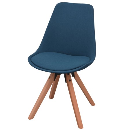 vidaXL Sillas de comedor 4 unidades tela azul