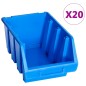 vidaXL Contenedores de almacenaje apilables 20 unidades plástico azul vidaXL Contenedores de almacenaje apilables 20 unidades plástico azul