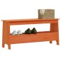 vidaXL Banco de recibidor madera maciza pino marrón cera 100x28x45 cm vidaXL Banco de recibidor madera maciza pino marrón cera 100x28x45 cm