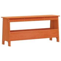 vidaXL Banco de recibidor madera maciza pino marrón cera 100x28x45 cm