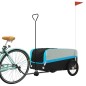 vidaXL Remolque para bicicleta hierro negro y azul 45 kg vidaXL Remolque para bicicleta hierro negro y azul 45 kg