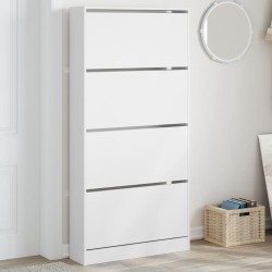 vidaXL Mueble zapatero con 4 cajones abatibles blanco 80x21x163,5 cm