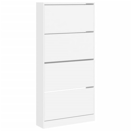 vidaXL Mueble zapatero con 4 cajones abatibles blanco 80x21x163,5 cm