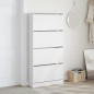vidaXL Mueble zapatero con 4 cajones abatibles blanco 80x21x163,5 cm