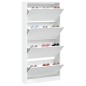 vidaXL Mueble zapatero con 4 cajones abatibles blanco 80x21x163,5 cm