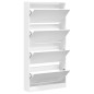 vidaXL Mueble zapatero con 4 cajones abatibles blanco 80x21x163,5 cm