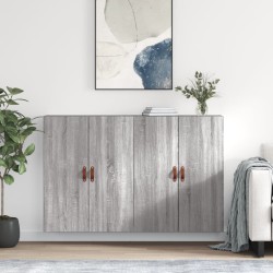 vidaXL Armarios de pared 2 unidades gris Sonoma 69,5x34x90 cm