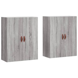 vidaXL Armarios de pared 2 unidades gris Sonoma 69,5x34x90 cm