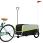 vidaXL Remolque para bicicleta hierro negro y verde 45 kg vidaXL Remolque para bicicleta hierro negro y verde 45 kg