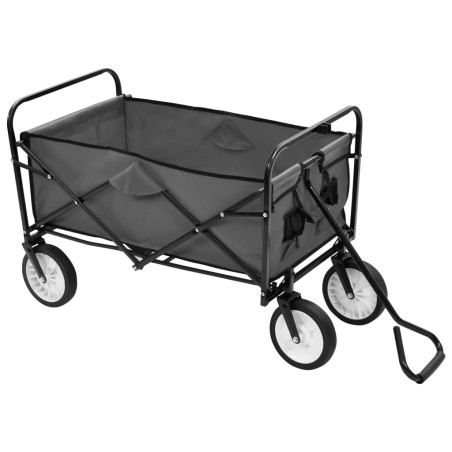 vidaXL Carrito de mano plegable de acero gris