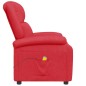 vidaXL Sillón de masaje de cuero sintético rojo