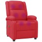 vidaXL Sillón de masaje de cuero sintético rojo