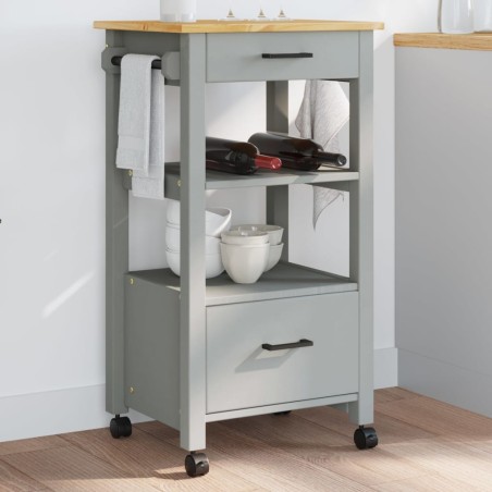 vidaXL Carrito de cocina MONZA madera maciza de pino 48x40x90 cm