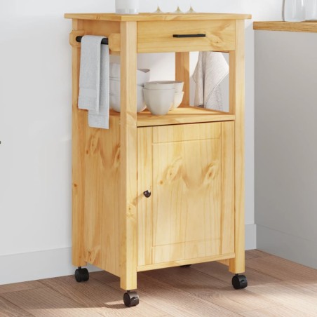 vidaXL Carrito de cocina MONZA madera maciza de pino 48x40x90 cm