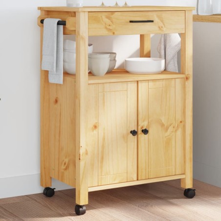 vidaXL Carrito de cocina MONZA madera maciza de pino 60x40x90 cm